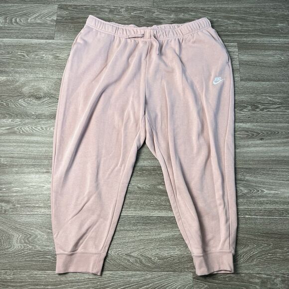 Nike Club Fleece Joggers Sweatpants Sportswear Mid-Rise Pink Blush Women's 188 - Picture 1 of 6
